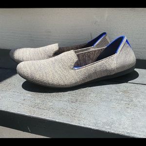 ROTHYS Loafers Grey/ Blue Trim NWOT